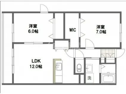 ラフレシール(2LDK/1階)の間取り写真