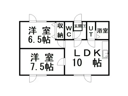 サルート文苑(2LDK/2階)の間取り写真