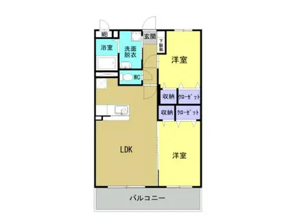 HALELEA小池原(2LDK/4階)の間取り写真