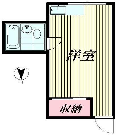 山王ハウス(ワンルーム/2階)の間取り写真