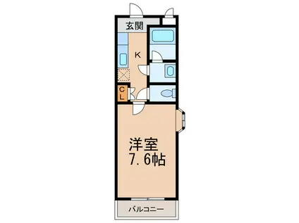 エタニティコートI番館(1K/2階)の間取り写真
