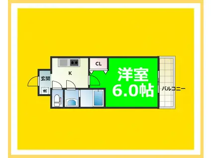 スプランディッド難波(1K/11階)の間取り写真