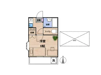 アネックスI(1K/2階)の間取り写真
