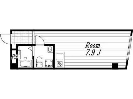 TRIAS.K(ワンルーム/1階)の間取り写真