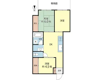 メゾンド山王(2SDK/1階)の間取り写真