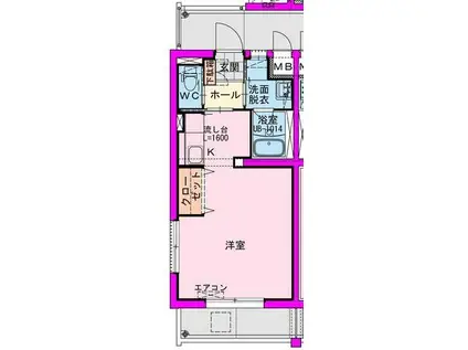 FUKUNASU EHIRAHIGASH(ワンルーム/3階)の間取り写真