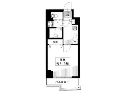 レジーナエビス(1K/4階)の間取り写真