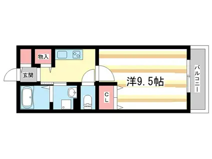 イリーデII(1K/1階)の間取り写真
