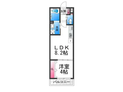 ダン・ル・ボア鳳東(1LDK/2階)の間取り写真