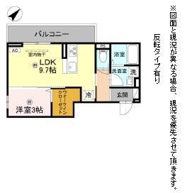 THE EARTH.01(1LDK/3階)の間取り写真