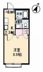 シャンティ11(1K/1階)の間取り写真
