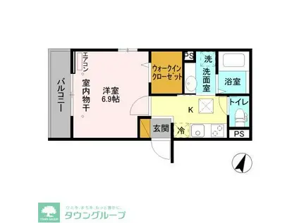 コンフォート リリィ(1K/1階)の間取り写真