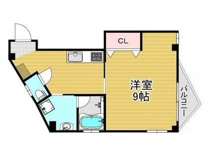 COMODO(1K/3階)の間取り写真
