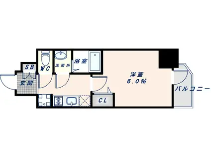 プレサンス新深江ディレット(1K/2階)の間取り写真