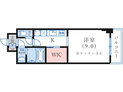 ファーストフィオーレ神戸元町ディモーラ(1K/4階)の間取り写真