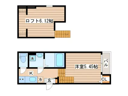 GLOIRE長町(1K/1階)の間取り写真