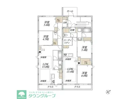 鵠沼桜が岡4丁目メゾン(2LDK/1階)の間取り写真