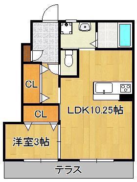 CASA DELI(1LDK/1階)の間取り写真