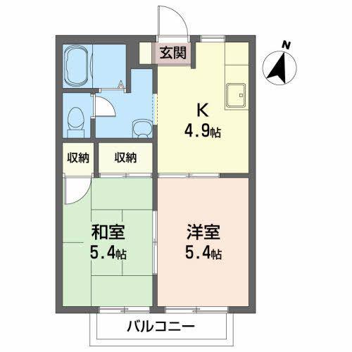 アントハウスK(2K/1階)の間取り写真