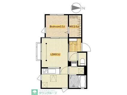 ワンエム芦花公園(1SLDK/2階)の間取り写真