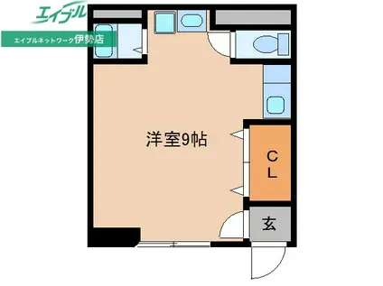 プチモールエイワ(ワンルーム/3階)の間取り写真