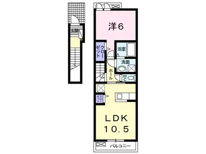 ハイグレイス3番館(1LDK/2階)の間取り写真