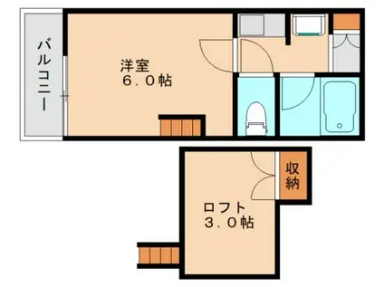 ラフィーネ松香台A棟(1K/2階)の間取り写真