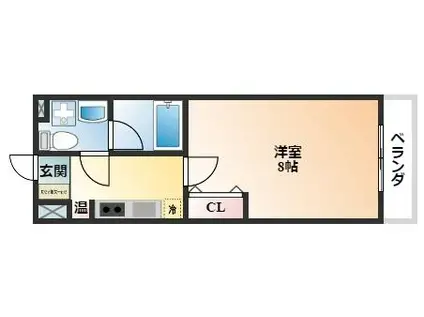 オランジュ上小阪(1K/2階)の間取り写真