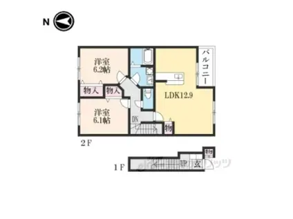 フレーズA(2LDK/2階)の間取り写真