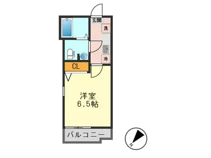 ラ・ルーチェ新小岩(1K/4階)の間取り写真