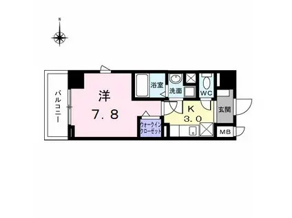 アーバンスクウェア丸の内(1K/4階)の間取り写真