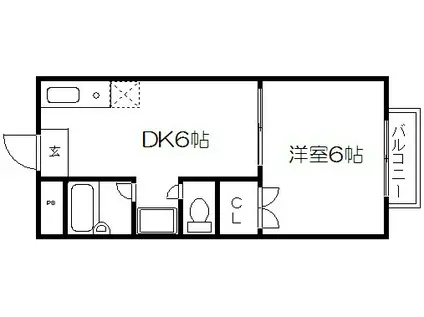 ガネーシャ994(1DK/2階)の間取り写真