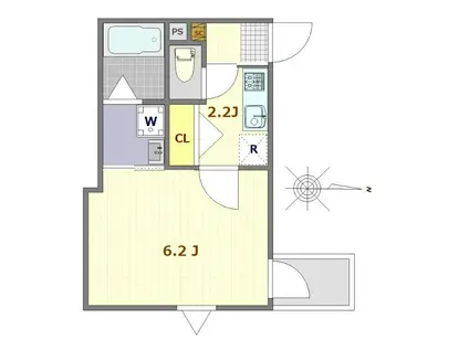 ラフィナート亀戸(1K/3階)の間取り写真