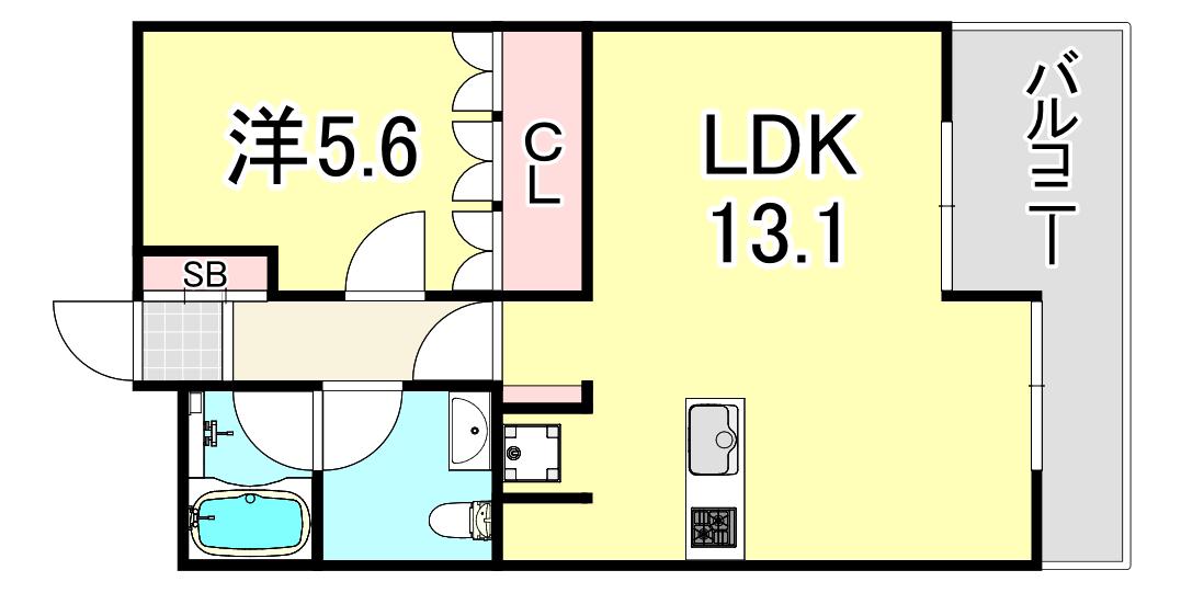 コナビレッジ(1LDK/2階)の間取り写真