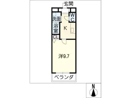 クレール 旭(1K/3階)の間取り写真