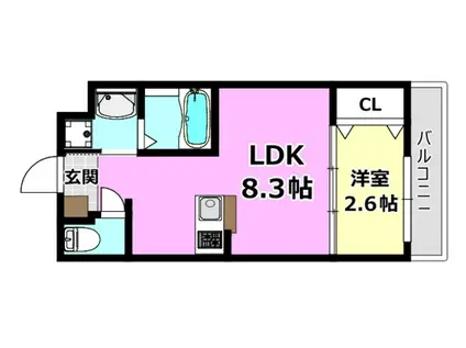 リアコート千里丘I ノース(1LDK/3階)の間取り写真