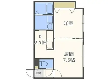 GLASS N21(1LDK/1階)の間取り写真