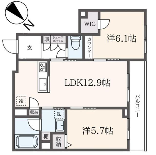 グルースコンコルディア(2LDK/2階)の間取り写真