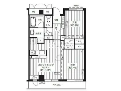 新御茶ノ水アーバントリニティ(2LDK/12階)の間取り写真