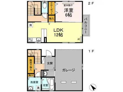 クレールコート(1LDK/1階)の間取り写真