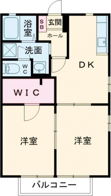 ディアス大慶(2DK/2階)の間取り写真