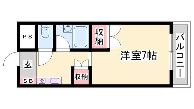 ラポール(ワンルーム/2階)の間取り写真