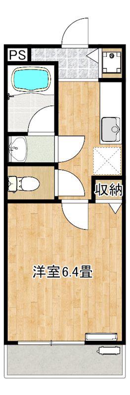 コンフォール旭(1K/2階)の間取り写真