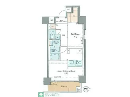 ラグゼナ秋葉原(1LDK/5階)の間取り写真