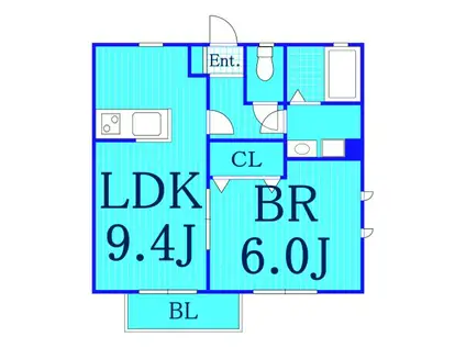 ボナールメゾンB(1LDK/2階)の間取り写真