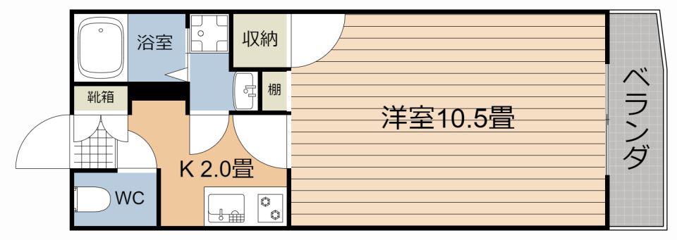メゾピアノ(1K/1階)の間取り写真