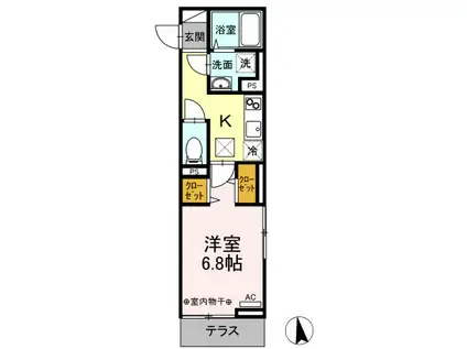 リナーシェ A(1K/1階)の間取り写真