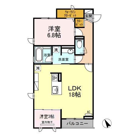 D-RESIDENCE御船町(2LDK/3階)の間取り写真