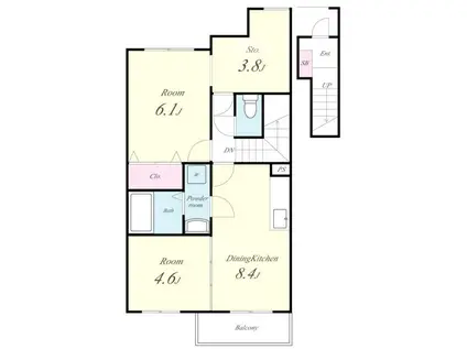 ダイナックC(2SLDK/2階)の間取り写真