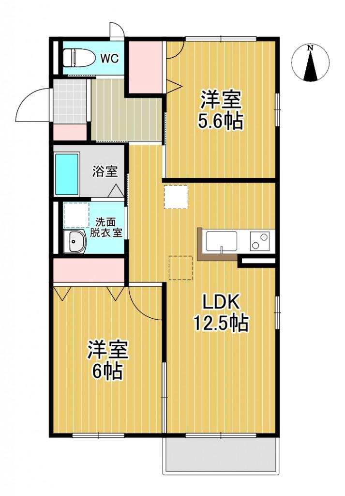 エクセレントT&R(2LDK/1階)の間取り写真